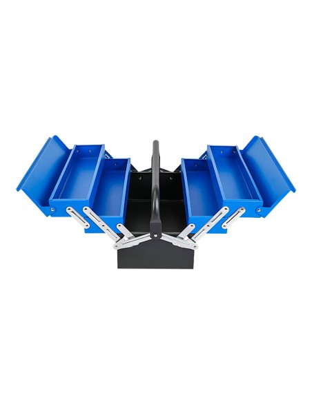 Caja de herramientas metálica, 5 compartimentos, 41,5 × 20 × 20 cm
