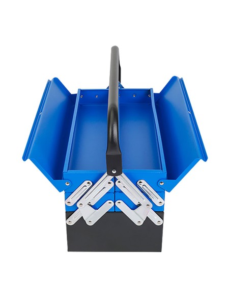 Caja de herramientas metálica, 5 compartimentos, 41,5 × 20 × 20 cm