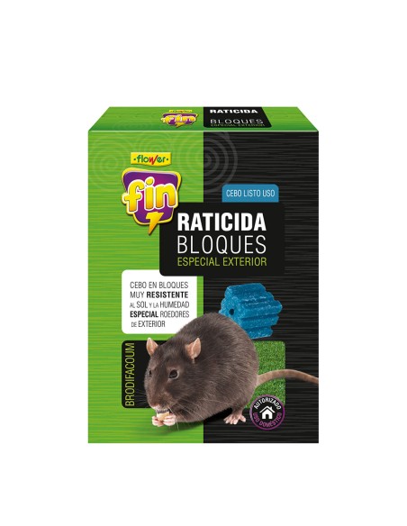 Raticida bloques 250 g especial exterior