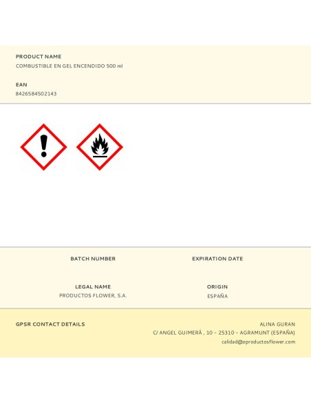 Okfuego combustible en gel, 500 ml