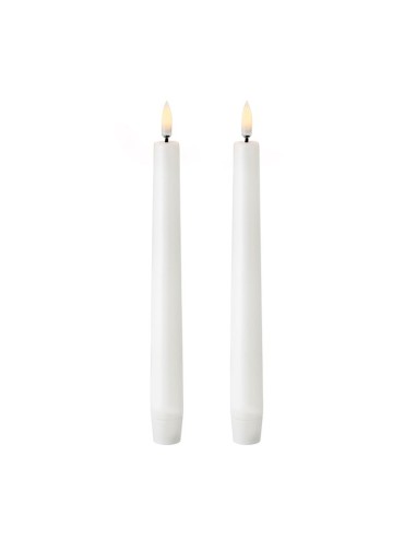Vela de cera led color blanco ø2,2 x 24,5 cm. pack 2 uds