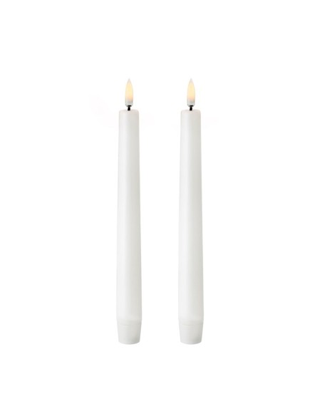 Vela de cera led color blanco ø2,2 x 24,5 cm. pack 2 uds