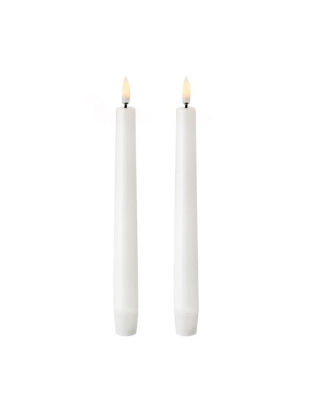 Vela de cera led color blanco ø2,2 x 24,5 cm. pack 2 uds