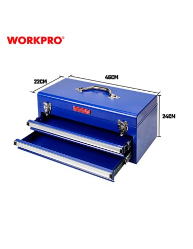 Caja de herramientas, metálica, 2 cajones, 46 x...