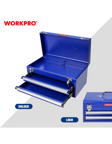 Caja de herramientas, metálica, 2 cajones, 46 x...