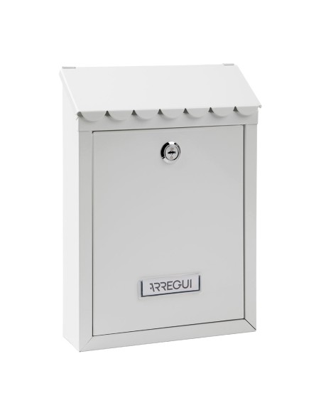 Buzón individual exterior, pequeño, civic, acero, blanco, 21,6 x 8 x 30 cm