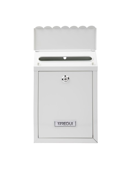 Buzón individual exterior, pequeño, civic, acero, blanco, 21,6 x 8 x 30 cm