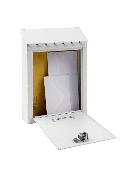 Buzón individual exterior, pequeño, civic, acero, blanco, 21,6 x 8 x 30 cm