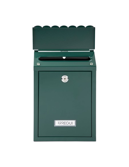 Buzón individual exterior, pequeño, civic, acero, verde, 21,6 x 8 x 30 cm