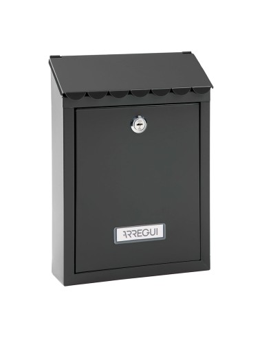 Buzón individual exterior, pequeño, civic, acero, negro, 21,6 x 8 x 30 cm