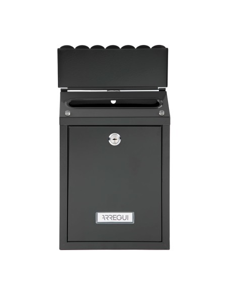 Buzón individual exterior, pequeño, civic, acero, negro, 21,6 x 8 x 30 cm