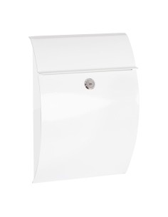 Buzón individual exterior, pequeño, galan, acero, blanco, 21 x 7,5 x 29 cm