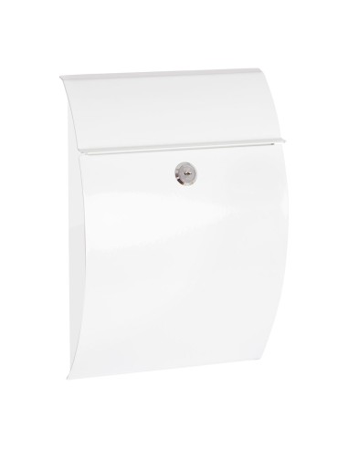 Buzón individual exterior, pequeño, galan, acero, blanco, 21 x 7,5 x 29 cm