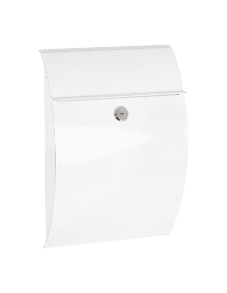 Buzón individual exterior, pequeño, galan, acero, blanco, 21 x 7,5 x 29 cm