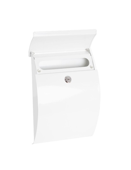 Buzón individual exterior, pequeño, galan, acero, blanco, 21 x 7,5 x 29 cm