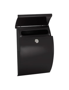 Buzón individual exterior, pequeño, galán, acero, negro, 21 x 7,5 x 29 cm 2