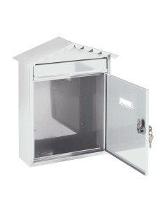 Buzón individual exterior, mediano, visit, acero, blanco, 30 x 11 x 36 cm 2