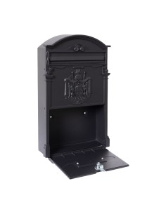 Buzón individual exterior mediano, residencia, aluminio, negro, 26 x 9 x 42 cm 2