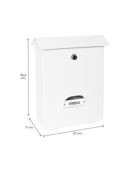 Buzón individual exterior, mediano, classic, poliestireno, blanco, 27 x 11 x 34,6 cm