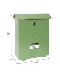 Buzón individual exterior, mediano, classic, poliestireno, verde, 27 x 11 x 34,6 cm 2