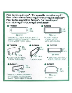 Tarjetero tjo1001 para buzones arregui, conjunto 7 piezas 2