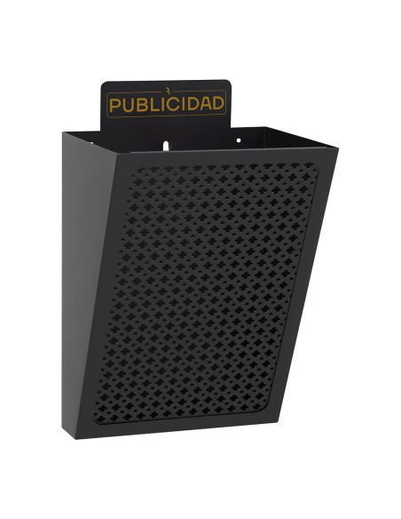 Cesta de publicidad e2301, acero, negro, 22 x 19 x 35,5 cm