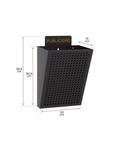 Cesta de publicidad e2301, acero, negro, 22 x...