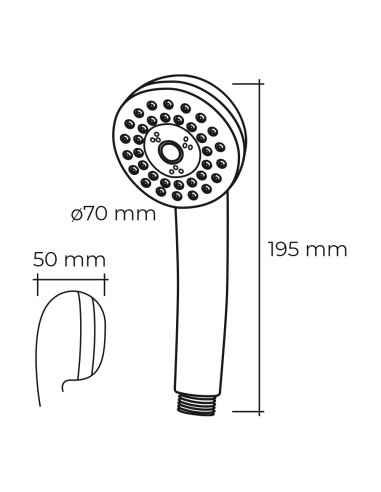 Mango de ducha anticalcareo clasico 3 funciones...