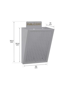 Cesta de publicidad e2302, acero, plata, 22 x 19 x 35,5 cm 2