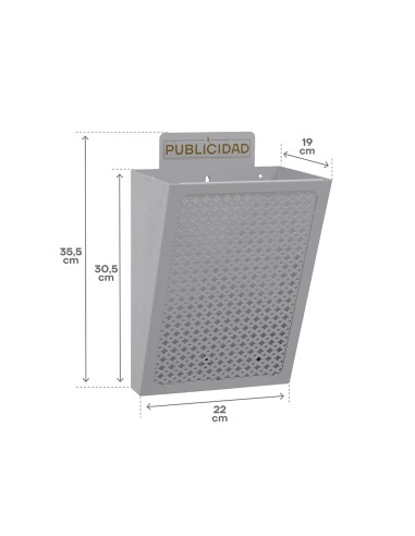 Cesta de publicidad e2302, acero, plata, 22 x...