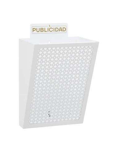 Cesta de publicidad e2304, acero, blanco, 22 x 19 x 35,5 cm