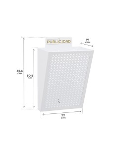 Cesta de publicidad e2304, acero, blanco, 22 x 19 x 35,5 cm 2