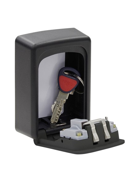 Guarda llaves combinación keeper, aluminio, negro, 90 x 40 x 121 mm