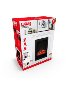 Estufa/chimenea eléctrica con repisa modelo lugano 1800 w 2