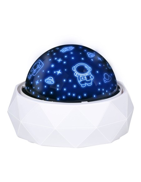 Luz nocturna decorativa led proyección espacial 11,5 x 11,5 x 9 cm