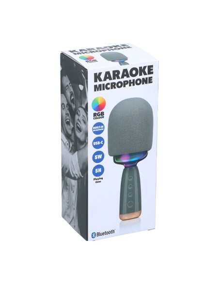 Micrófono karaoke con altavoz, 5 w 7,5 x 7,5 x 22 cm
