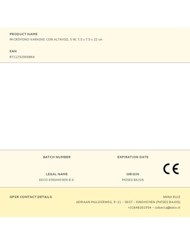 Micrófono karaoke con altavoz, 5 w 7,5 x 7,5 x...