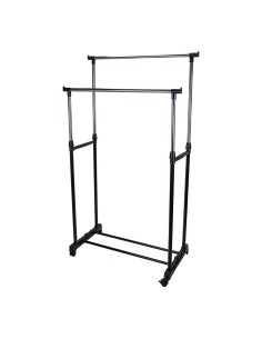 Perchero metálico de doble barra con altura regulable de 90 a 160 cm