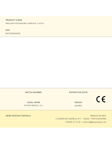 Pantalla de soldadura carnival auto