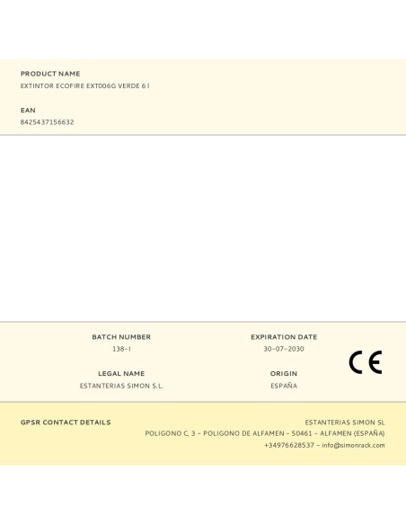 Extintor ecofire ext006g verde 6 l