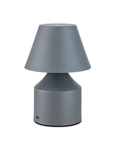 Lámpara metálica led 3cct de mesa recargable 2 w 200 lm, gris, ø110 x 163 mm