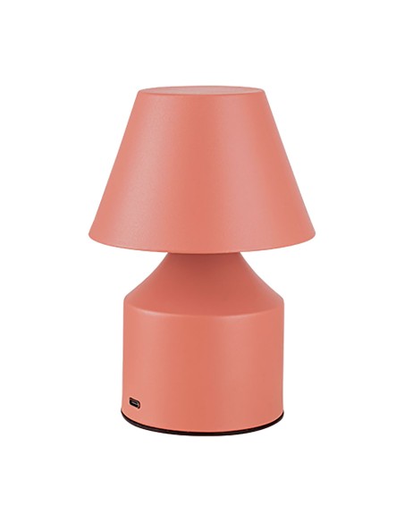 Lámpara metálica led 3cct de mesa recargable 2 w 200 lm, rosa, ø110 x 163 mm