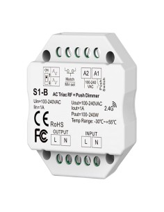 Regulador rf triac pastilla, todo tipo de lámparas, 1,5 a, 100 - 360 w, 100 - 240 v, ø52 x 26 mm