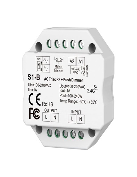 Regulador rf triac pastilla, todo tipo de lámparas, 1,5 a, 100 - 360 w, 100 - 240 v, ø52 x 26 mm Regulador rf triac pastilla, todo tipo de lámparas, 1,5 a, 100 - 360 w, 100 - 240 v, ø52 x 26 mm