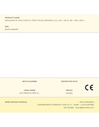 Regulador rf triac pastilla, todo tipo de...