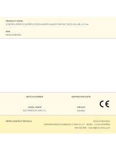 Control remoto tipo regulador de superficie, blanco, para ref 30159, 86 x 86 x 23 mm 2