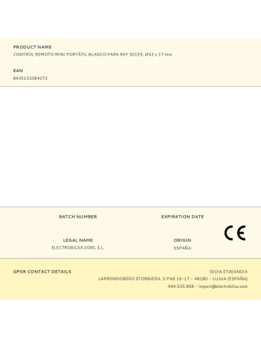 Control remoto mini portátil blanco para ref...