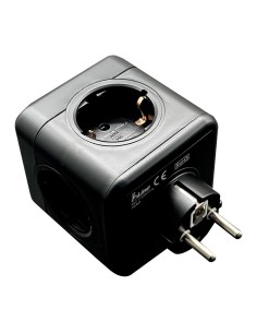 Clavija modular 5 tomas schuko 2p+t 16 a 3680 w 250 v~ negra compatible con ref 40292, 40293