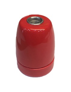 Portalámparas cerámico vintage e27 4 a 100 w 250 v~ rojo, ø47 x 59 mm