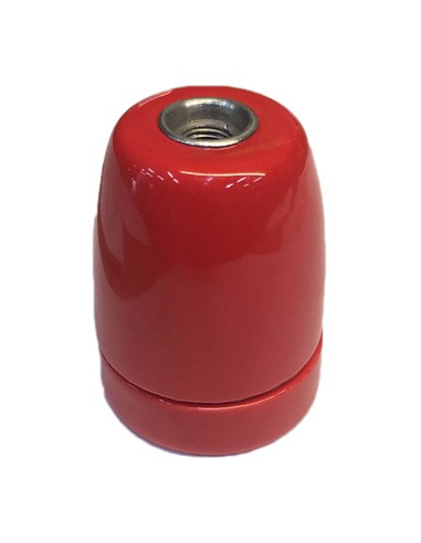 Portalámparas cerámico vintage e27 4 a 100 w 250 v~ rojo, ø47 x 59 mm
